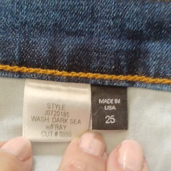 Veronica Beard Carolyn 10" Baby Boot Size 25 Dark Sea Fray Crop Blue Jeans NEW - Picture 8 of 11